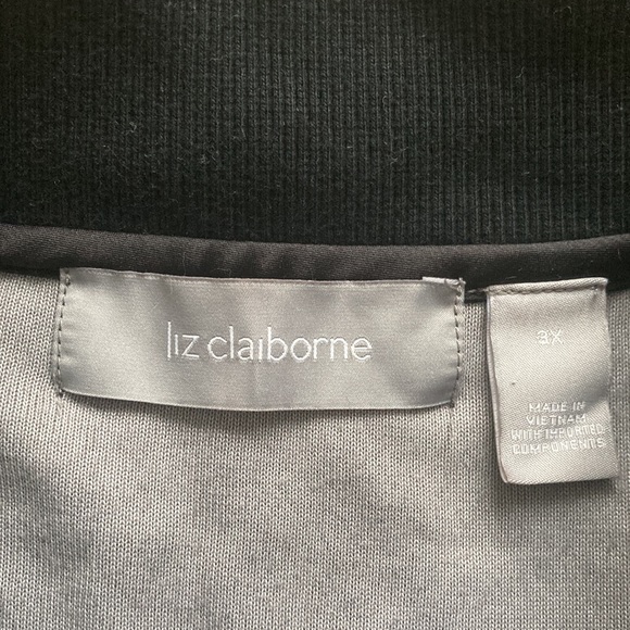 Liz Claiborne Velour Houndstooth Print Long Sleeve Zip-up - Picture 6 of 7